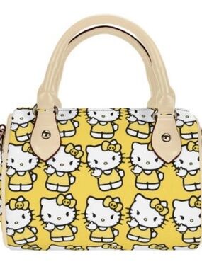 Hello Kitty Yellow Patterned Mini Top-Handle Bag with Cream Accents